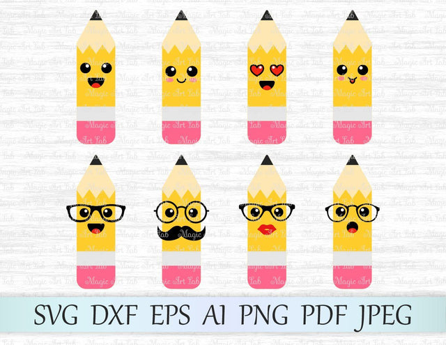 Pencil emoji cut files SVG MagicArtLab