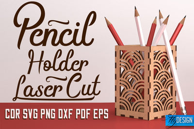 Pencil Holder Laser Cut SVG | Pen Holder SVG Design | CNC Files SVG Fly Design 