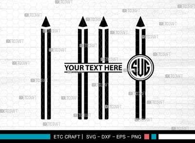 Pencil Icons Monogram, Pencil Svg, Draw Svg, Pencils, Writing Tool, Pencil Monogram, Icon Monogram, Svg Cut File, Dxf, Eps, Png, SVG ETC Craft 