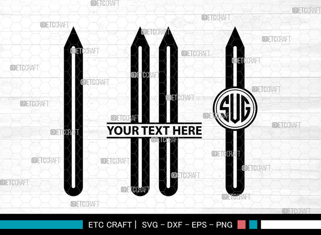 Pencil Icons Monogram, Pencil Svg, Draw Svg, Pencils, Writing Tool, Pencil Monogram, Icon Monogram, Svg Cut File, Dxf, Eps, Png, SVG ETC Craft 