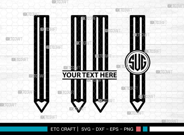 Pencil Icons Monogram, Pencil Svg, Draw Svg, Pencils, Writing Tool, Pencil Monogram, Icon Monogram, Svg Cut File, Dxf, Eps, Png, SVG ETC Craft 