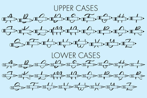 Pencil Monogram Font Font Freeling Design House 