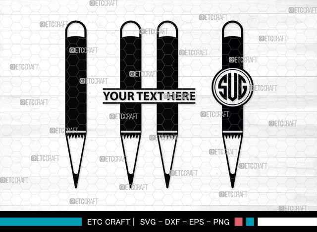 Pencil Monogram, Pencil Silhouette, Pencil SVG, Student Svg, School Pencil Svg, Writing Utensil Svg, Teacher Svg, SB00476 SVG ETC Craft 