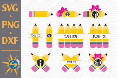 Pencil Monogram SVG, PNG, DXF Digital Files Include SVG SVGStoreShop 