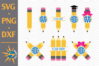 Pencil Monogram SVG, PNG, DXF Digital Files Include SVG SVGStoreShop 