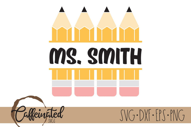 Pencil Monogram SVG SVG Caffeinated SVGs 