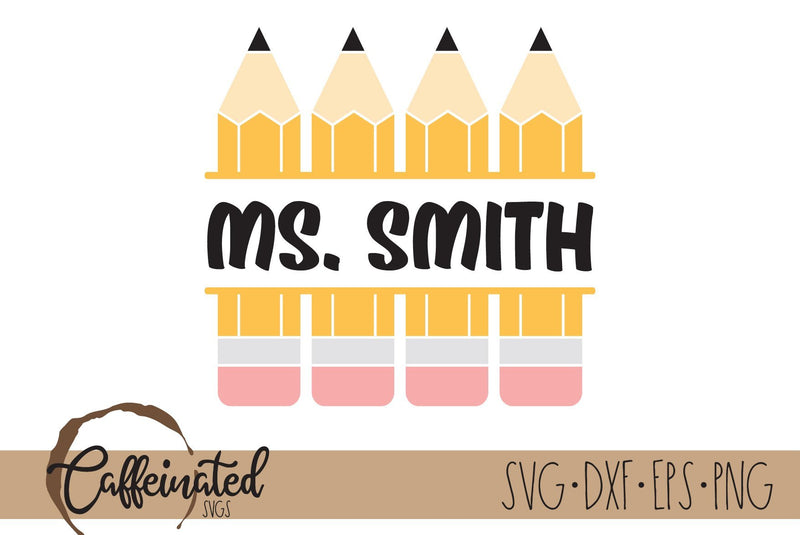 Pencil Monogram SVG SVG Caffeinated SVGs 