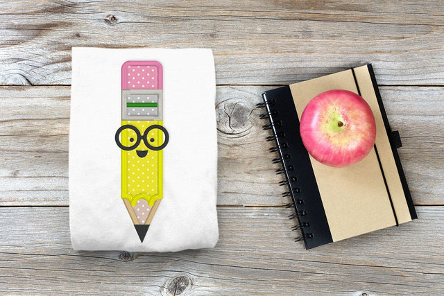 Pencil Nerd Applique Embroidery Design Embroidery/Applique DESIGNS Designed by Geeks 
