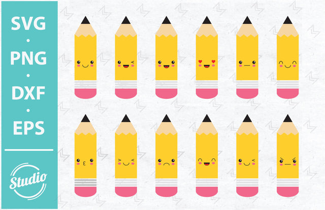 Pencil SVG, Emoji Pencil SVG, cartoon pencil SVG, Pencil SVG Bundle, Pencil Monogram SVG, Pencil Name Frame SVG SVG SailorMoonDigitals 