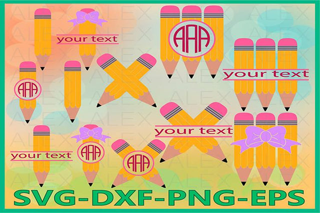 Pencil svg, Pencil Monogram SVG AlexSVGStudio 