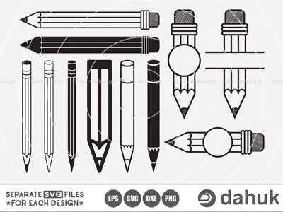 Pencil, Teacher, Pencil bow svg, Silhouette, Studio Files for Cricut, Svg, Eps, Dxf, Png, Cricut, Cut File SVG dahukdesign 