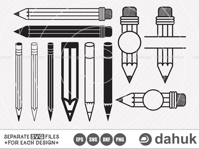 Pencil, Teacher, Pencil bow svg, Silhouette, Studio Files for Cricut, Svg, Eps, Dxf, Png, Cricut, Cut File SVG dahukdesign 