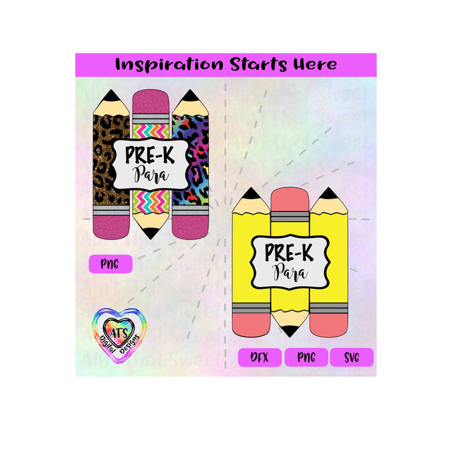 Pencils | PreK Para | Label | Back to School - Transparent PNG SVG DXF - Silhouette, Cricut, ScanNCut SVG Aint That Sweet 