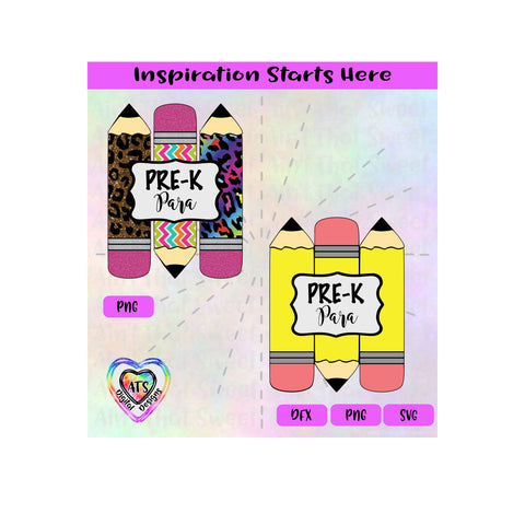 Pencils | PreK Para | Label | Back to School - Transparent PNG SVG DXF - Silhouette, Cricut, ScanNCut SVG Aint That Sweet 