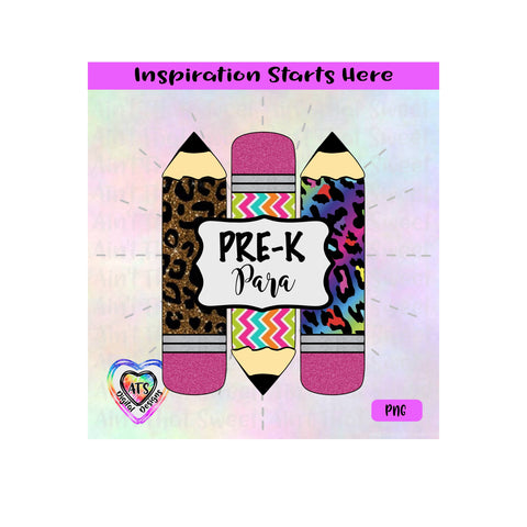 Pencils | PreK Para | Label | Back to School - Transparent PNG SVG DXF - Silhouette, Cricut, ScanNCut SVG Aint That Sweet 