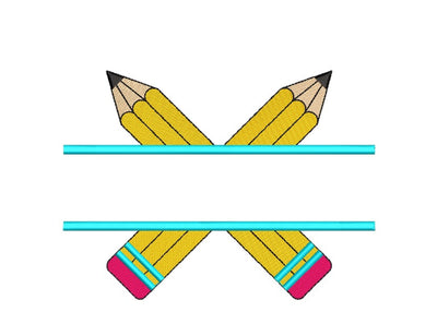 Pencils Split Monogram Embroidery Design, Back to School Embroidery File, 3 sizes, Instant Download Embroidery/Applique DESIGNS Nino Nadaraia 