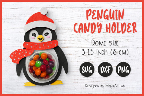 Penguin Candy Dome SVG | Christmas Candy Dome Ornament 3D Paper MagicArtLab 