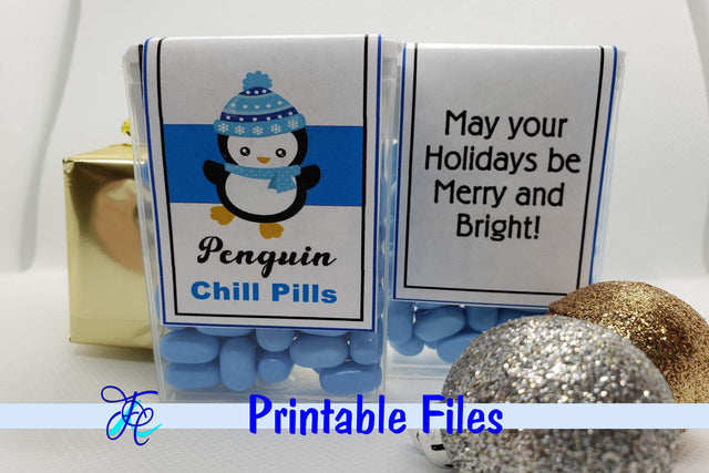Penguin Chill Pills - Tic Tac Labels 3D Paper Family Creations 