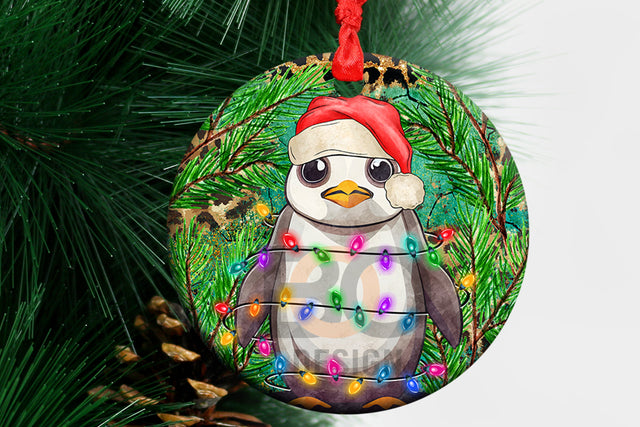 Penguin Christmas Ornament Png Sublimation Design,Christmas Penguin Png,Western Christmas Ornament Png,Western Ornament Png,Digital Download Sublimation BOO-design 