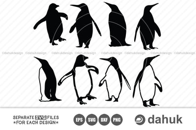 Penguin Clipart, Penguin Silhouette, Penguins Clipart, Penguin Svg, Vector Files for Cricut and Silhouette SVG dahukdesign 