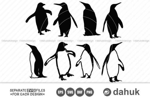 Penguin Clipart, Penguin Silhouette, Penguins Clipart, Penguin Svg, Vector Files for Cricut and Silhouette SVG dahukdesign 