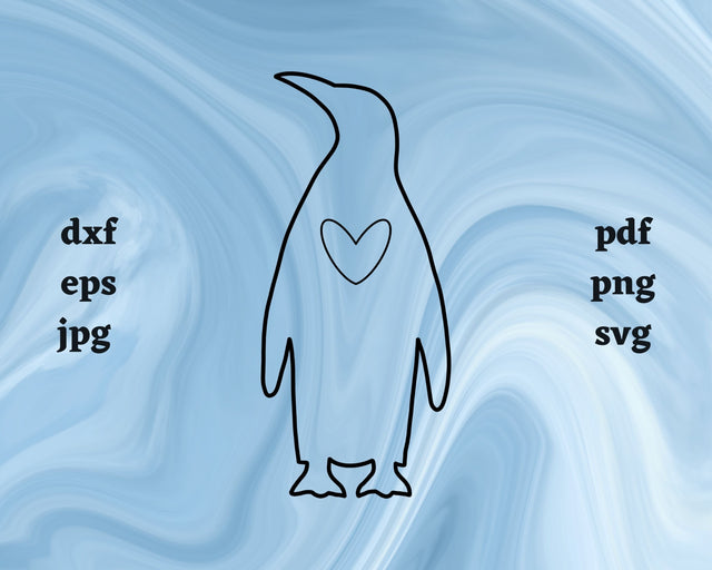 Penguin Heart SVG Cut File SVG Northern Light SVG 