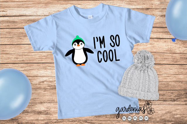 Penguin I'm So Cool SVG Gardenias Art Shop 