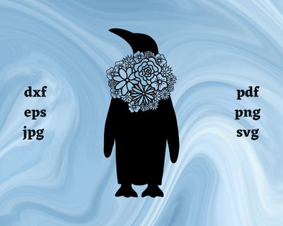 Penguin Mandala SVG Cut File SVG Northern Light SVG 