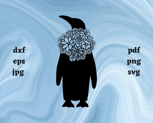 Penguin Mandala SVG Cut File SVG Northern Light SVG 