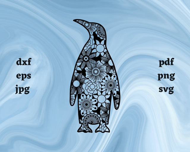 Penguin Mandala SVG Cut File SVG Northern Light SVG 