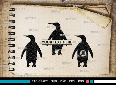 Penguin Monogram, Penguin Silhouette, Penguin SVG, Penguin Bird Svg, Bird Svg, Animal Svg, SB00301 SVG ETC Craft 