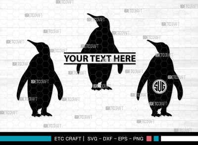 Penguin Monogram, Penguin Silhouette, Penguin SVG, Penguin Bird Svg, Bird Svg, Animal Svg, SB00301 SVG ETC Craft 