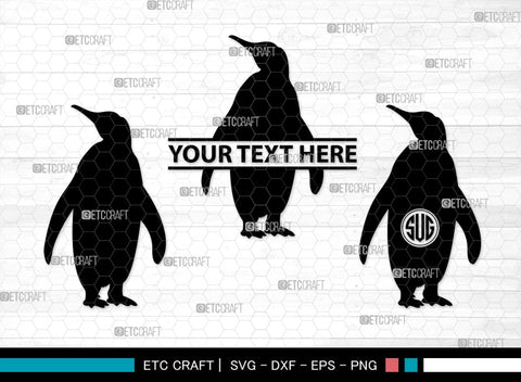 Penguin Monogram, Penguin Silhouette, Penguin SVG, Penguin Bird Svg, Bird Svg, Animal Svg, SB00301 SVG ETC Craft 