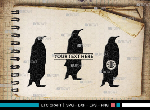 Penguin Monogram, Penguin Silhouette, Penguin SVG, Penguin Bird Svg, Bird Svg, Animal Svg, SB00301 SVG ETC Craft 
