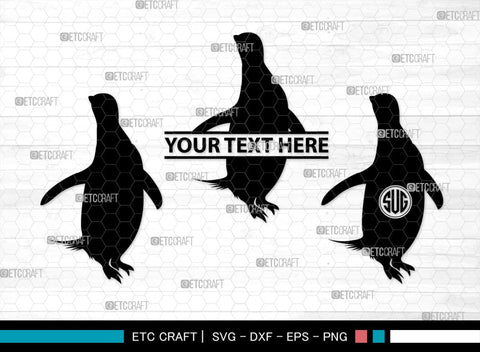 Penguin Monogram, Penguin Silhouette, Penguin SVG, Penguin Bird Svg, Bird Svg, Animal Svg, SB00301 SVG ETC Craft 