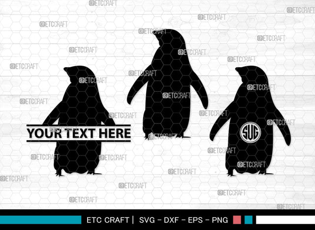 Penguin Monogram, Penguin Silhouette, Penguin SVG, Penguin Bird Svg, Bird Svg, Animal Svg, SB00301 SVG ETC Craft 