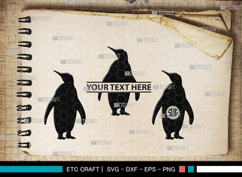 Penguin Monogram, Penguin Silhouette, Penguin SVG, Penguin Bird Svg, Bird Svg, Animal Svg, SB00301 SVG ETC Craft 