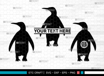 Penguin Monogram, Penguin Silhouette, Penguin SVG, Penguin Bird Svg, Bird Svg, Animal Svg, SB00301 SVG ETC Craft 