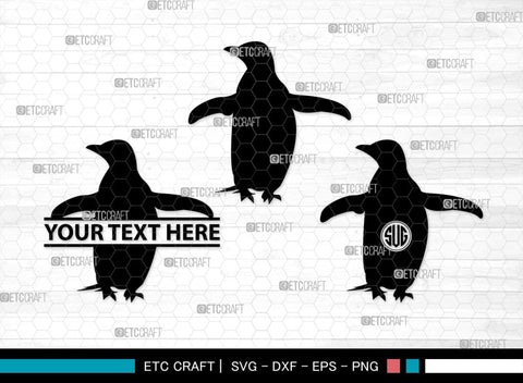 Penguin Monogram, Penguin Silhouette, Penguin SVG, Penguin Bird Svg, Bird Svg, Animal Svg, SB00301 SVG ETC Craft 