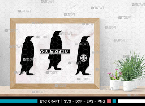 Penguin Monogram, Penguin Silhouette, Penguin SVG, Penguin Bird Svg, Bird Svg, Animal Svg, SB00301 SVG ETC Craft 