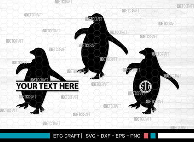 Penguin Monogram, Penguin Silhouette, Penguin SVG, Penguin Bird Svg, Bird Svg, Animal Svg, SB00301 SVG ETC Craft 
