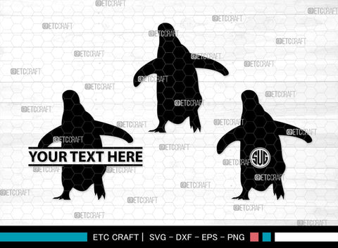 Penguin Monogram, Penguin Silhouette, Penguin SVG, Penguin Bird Svg, Bird Svg, Animal Svg, SB00301 SVG ETC Craft 
