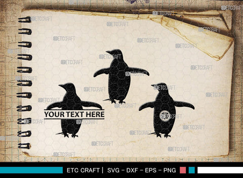 Penguin Monogram, Penguin Silhouette, Penguin SVG, Penguin Bird Svg, Bird Svg, Animal Svg, SB00301 SVG ETC Craft 