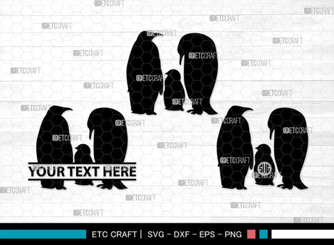 Penguin Monogram, Penguin Silhouette, Penguin SVG, Penguin Bird Svg, Bird Svg, Animal Svg, SB00301 SVG ETC Craft 