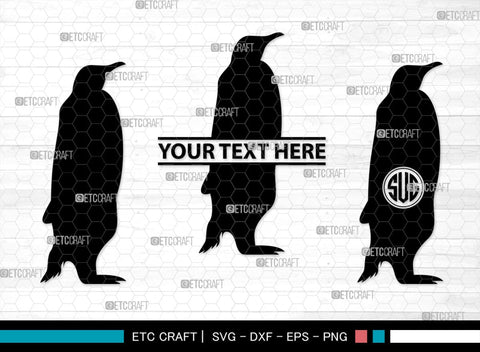Penguin Monogram, Penguin Silhouette, Penguin SVG, Penguin Bird Svg, Bird Svg, Animal Svg, SB00301 SVG ETC Craft 