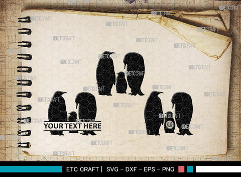 Penguin Monogram, Penguin Silhouette, Penguin SVG, Penguin Bird Svg, Bird Svg, Animal Svg, SB00301 SVG ETC Craft 