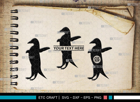 Penguin Monogram, Penguin Silhouette, Penguin SVG, Penguin Bird Svg, Bird Svg, Animal Svg, SB00301 SVG ETC Craft 