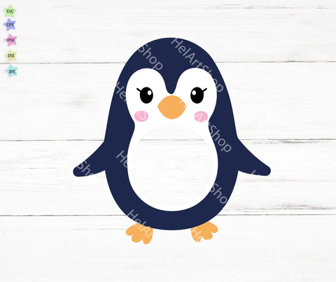 Penguin Monogram Svg, Kids Christmas Svg SVG _HelArtShop_ 