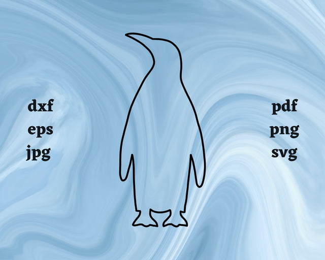Penguin Outline SVG Cut File SVG Northern Light SVG 