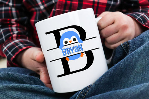 Penguin Split Letters A - Z - 26 Split Monogram SVG Files SVG Stacy's Digital Designs 